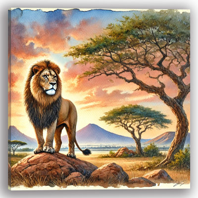 Art mural majestueux sur toile savane africaine