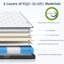 Très grand matelas très grand de 10 pouces avec pochette individuelle, support ferme moyen, éponge à mémoire de forme gélifiée, limite de 600 lb, fermeté de la boîte sous vide, confort roulé pour l'installation