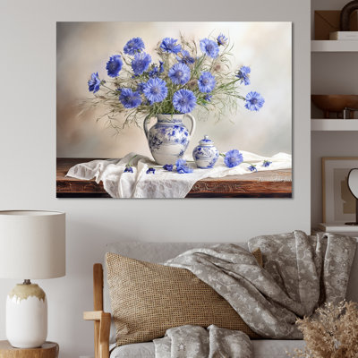 «Cornflowers Bouquet Still Life» sur toile
