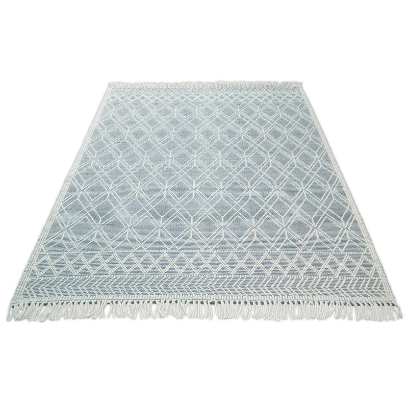 Wool Geometric Indoor Rug, Rectangle 4' x 6'