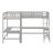 Wooden High Loftbed With Ladder，Safety Guardrail And 2 Built-In L-Shaped Desks-569341291