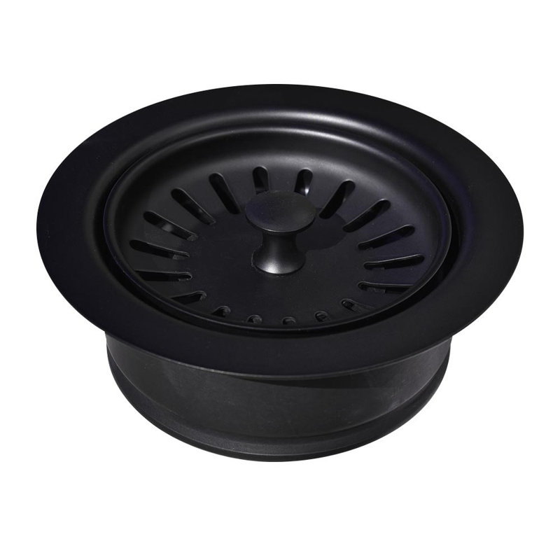 3.5" Basket Strainer with Disposer Trim, Matte Black