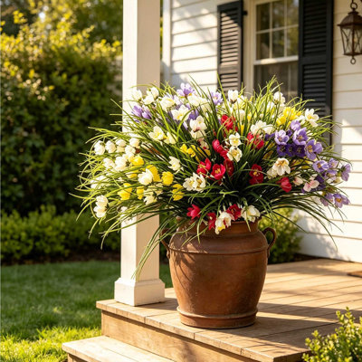 15 faisceaux de fleurs artificielles de fausses fleurs de magnolia résistantes aux rayons UV et à la décoloration