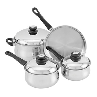 Batterie de cuisine 7 pièces en acier inoxydable avec couvercle en verre Mercury 200F