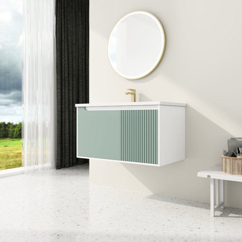 Meuble-lavabo de salle de bain avec lavabo en céramique 36 po - Mint
