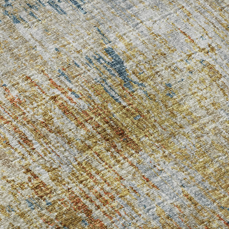 Premium Machine Washable Driessen AMF66 Gilded Rug, Rectangle 8' x 10'