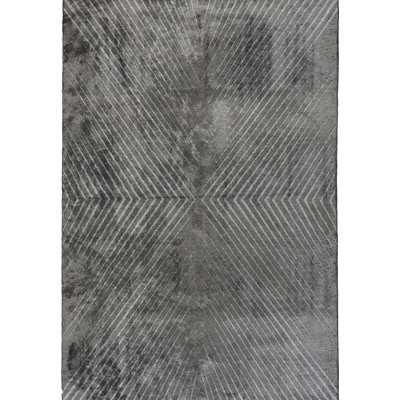 Rapture Dark Gray Chevron Luxury Area Rug