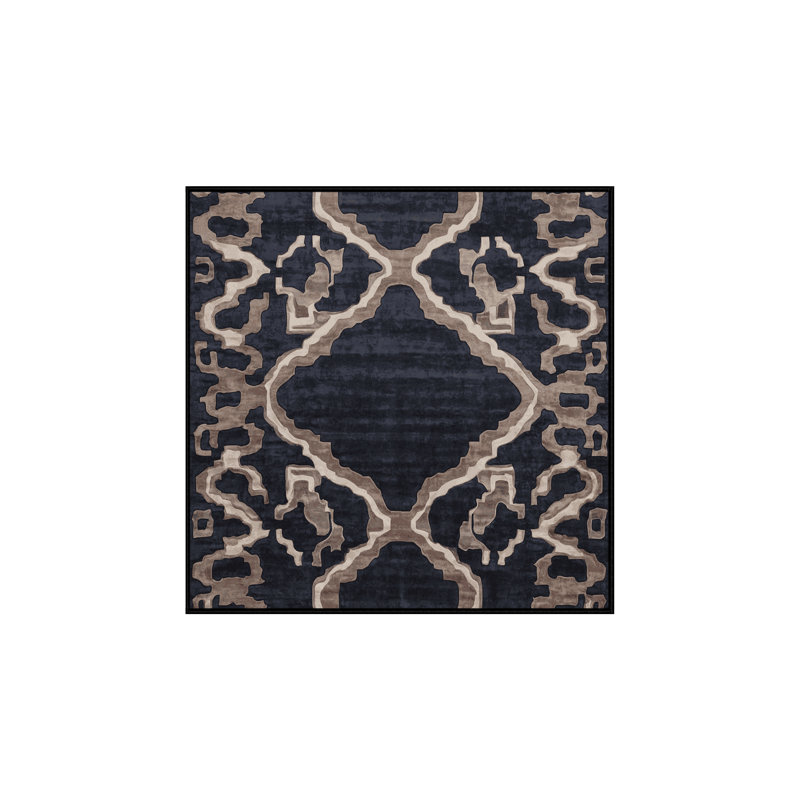 Tapis gris lavable à la machine, Carré 3 pi