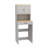 Over The Washer, Dryer And Robot Vacuum Storage Cabinet Suitable For Compact Washing Machines, Laundry Room Storage Organizer With 1 Door, A Adjustable Shelf And A Fake Drawer Design-Antique White