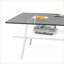 Verre moderne gris Table basse en métal blanc, facile à nettoyer, centre de table stable de 220 lb