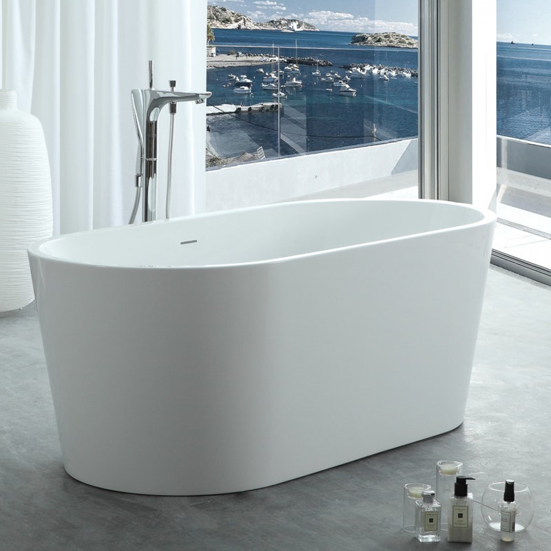Chloe 58.75'' x 29.5'' Soaking Acrylic Bathtub