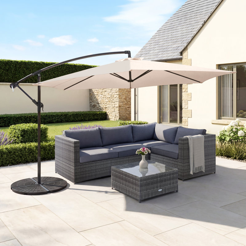  3m Cantilever Parasol Light Grey