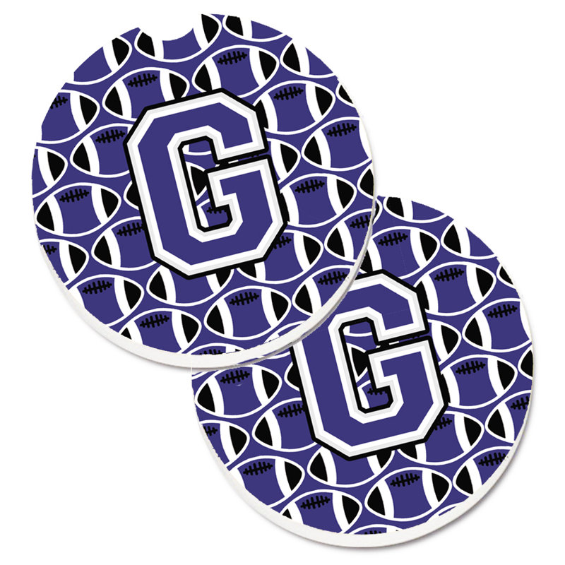 Sous-verre de football, G, Or / Bleu