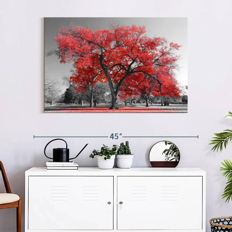 " Red Tree Canvas Print ", 26" H x 39" W x 1.25" D