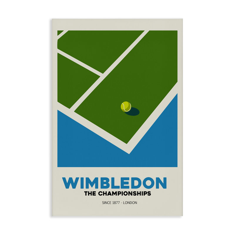 Toile de court de tennis Wimbledon, design par Andreas Magnusson, H 24 po x l 16 po