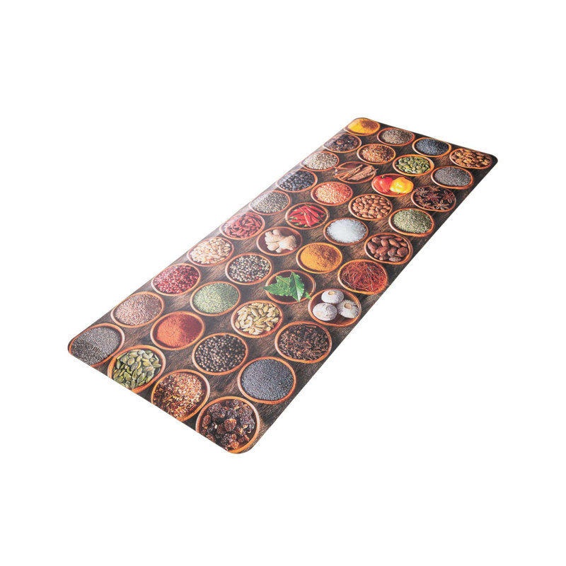 Akhtari Modern Water Resistant Non-Skid Kitchen Mat, Rectangle 2' x 5'