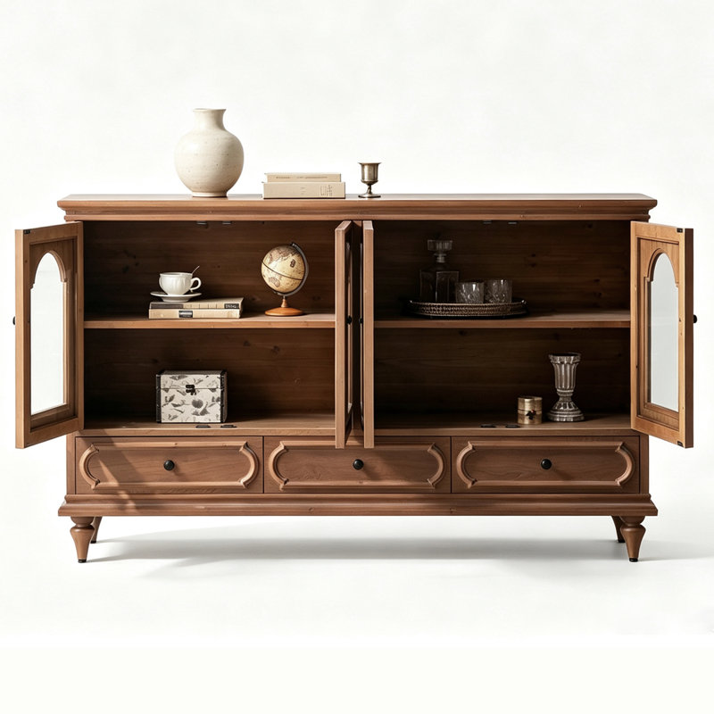 Brown Solid Wood Sideboard