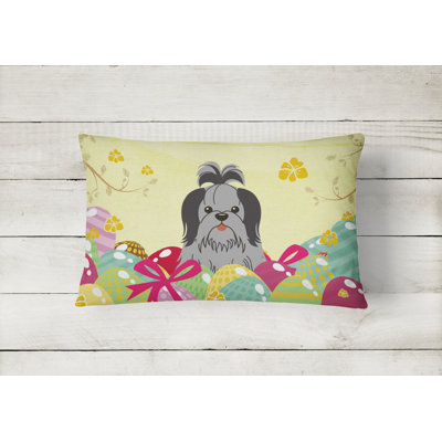 Easter Eggs Shih Tzu Lumbar Pillow