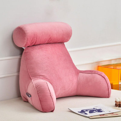 Crystal Velvet Reading Pillow with Arm and Round Cushion