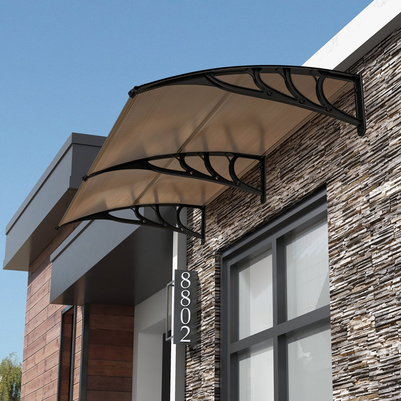 Topbuy 80'' W D Polycarbonate Cover Retractable Door / Window Awning