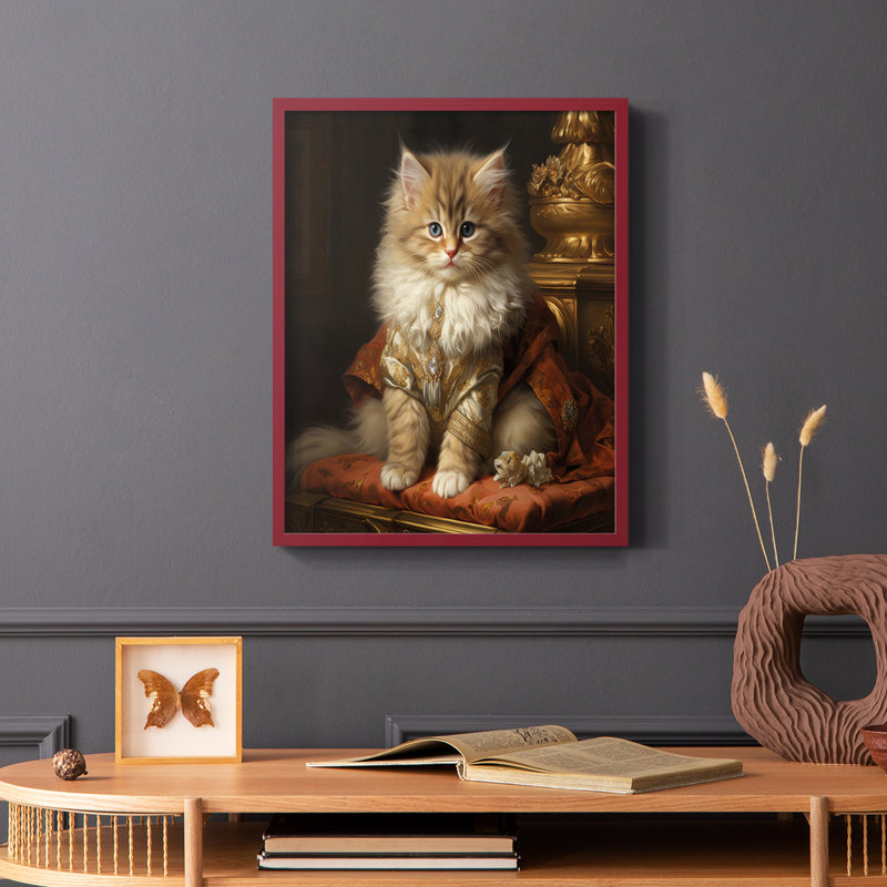 ANIMALS Series CLV - reproduction encadrée de qualité supérieure - prête à être accrochée - aucun clou requis, Rouge