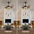 36'' Retractable Blades Ceiling Fan with LED Light and Remote Control, Tiffany Stained Glass Ceiling Fan-500775657