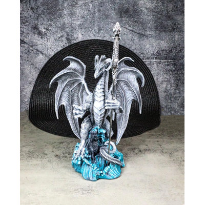 Ruth Thompson Pale White Spirit Omega Blade Dragon Statue With Sword Décor