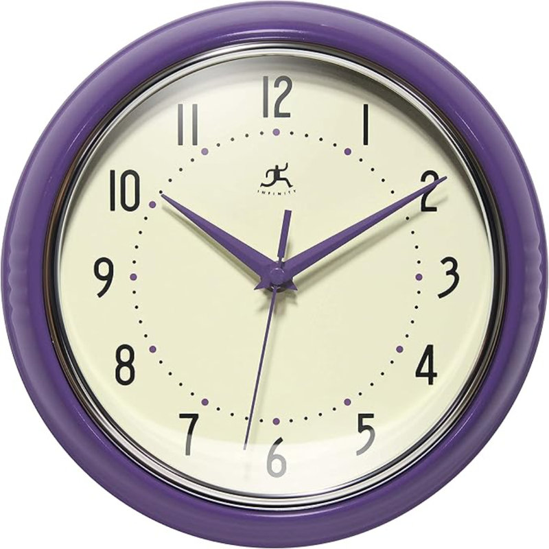 Infinity Instruments LTD. Rétro horloge murale de cuisine Mid Century