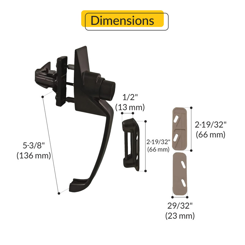 Brixwell 17-82 Push Button Latch Set Black Finish, Black
