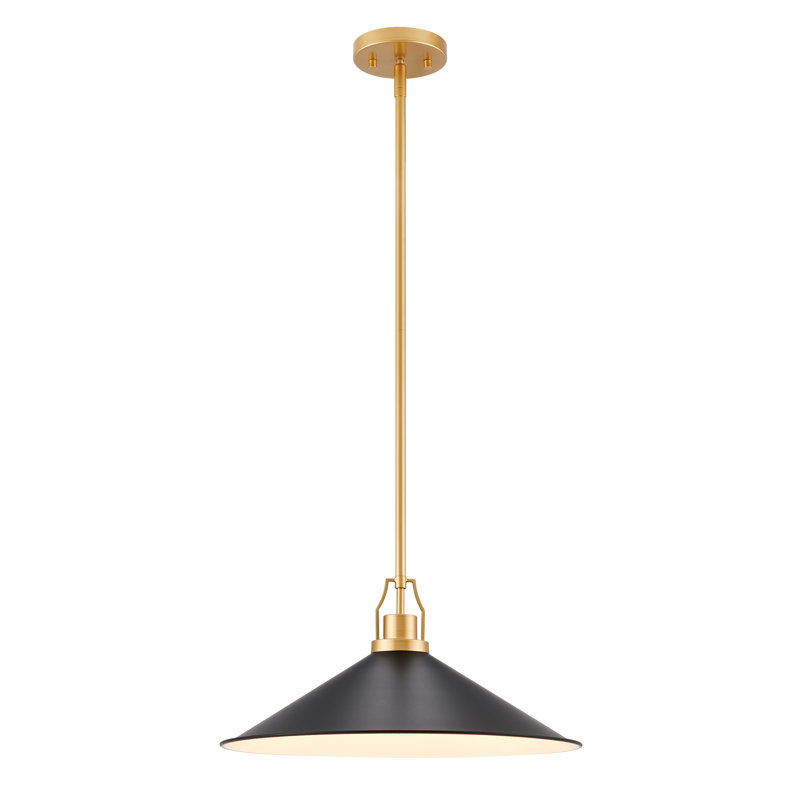 17'' 1-light Gold Pendant Light With Metal Shade