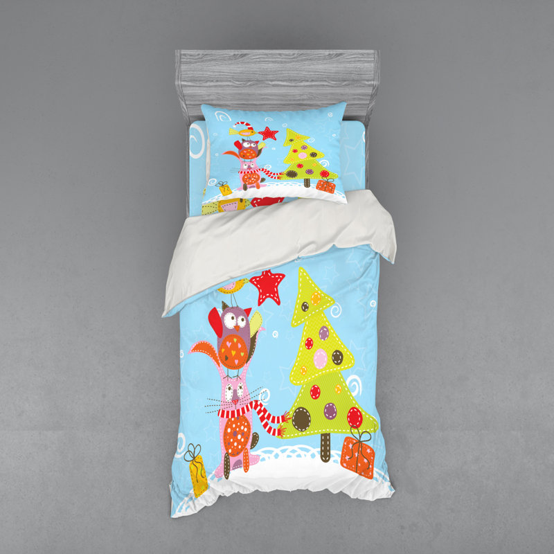 Ensemble de housse de couette en microfibre bleue, Housse de couette simple + 6 pièces supplémentai
