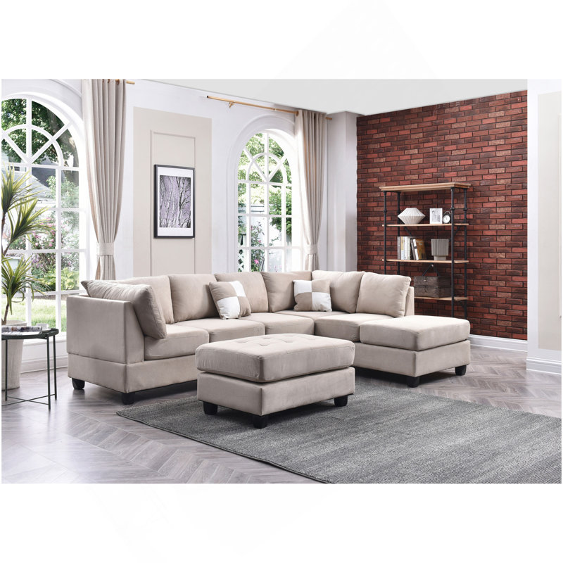 Canapé modulaire Malone G631B-SC (sans repose-pieds), blanc, White, Right Hand Facing