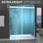 Double Sliding Bathroom Door  56" - 60" W x 79'' H Frameless Shower Door with Upgraded Crashproof & Tempered Glass-73239857