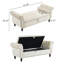 Banc repose-pieds rectangulaire en velours avec rangement et 1 coussin décoratif-1633589150