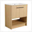 Meuble-lavabo polyvalent avec lavabo en céramique, 2 portes à fermeture douce, meuble-lavabo autoportant, contreplaqué-1177080952-1177080965