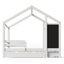 Lit simple avec tableau noir et tiroirs, deux options d'assemblage, blanc