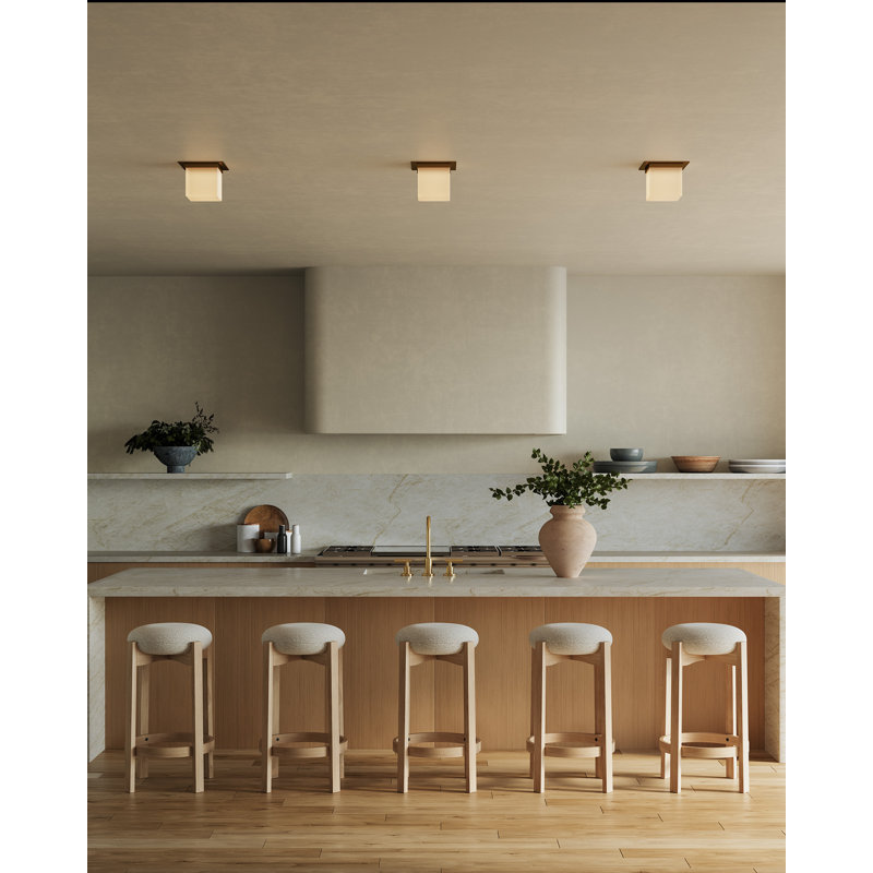 Mineral 11-in Brass Flush Mount, Oil Rubbed Bronze, Opal Glass