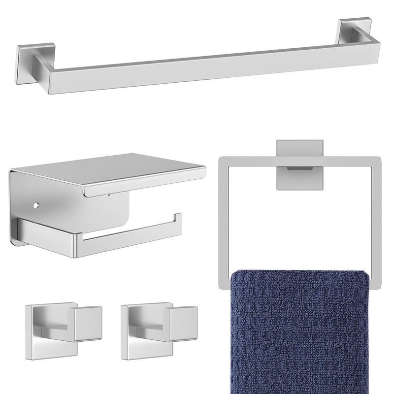 Ensemble d'accessoires de salle de bain 5 pièces Ensemble de porte-serviettes doré Sus304 Ensemble de porte-serviettes en acier inoxydable 16 po