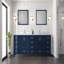 Meuble-lavabo double l 84 po x P 22 po, comptoir en marbre de Carrare-849432861-849432856