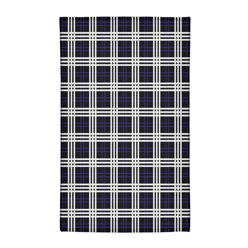 Tapis noir à carreaux, Rectangle 4 pi x 6 pi