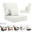 Outdoor Chair Cushions 24 x 24  x 6  Inch, Outdoor Replacement Cushion Set, Back & Seat Patio Cushions for Outdoor Furniture,  Weather Resistant Patio Chair Cushions with Removable Cover and Straps, Beige-1592333767-1579755235