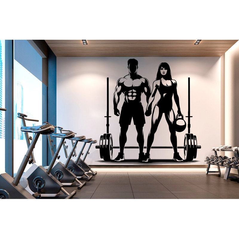Adhésif décoratif Couple Gym , H 22 po x l 22 po