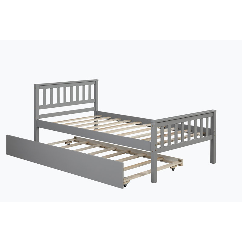 Lit plateforme Emsmus, gris, Simple