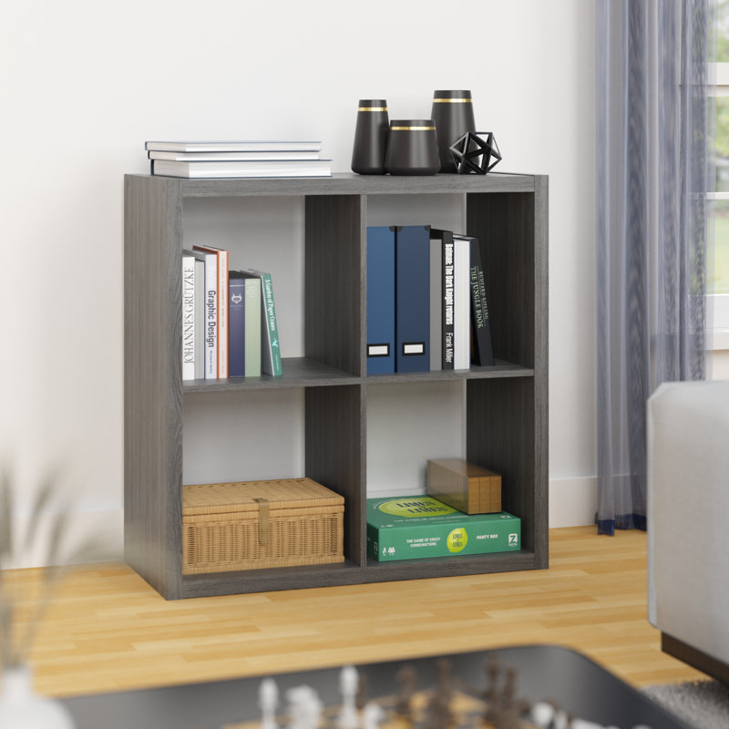 30" H x 30" W Decorative Cube Bookcase, Graphite Gray