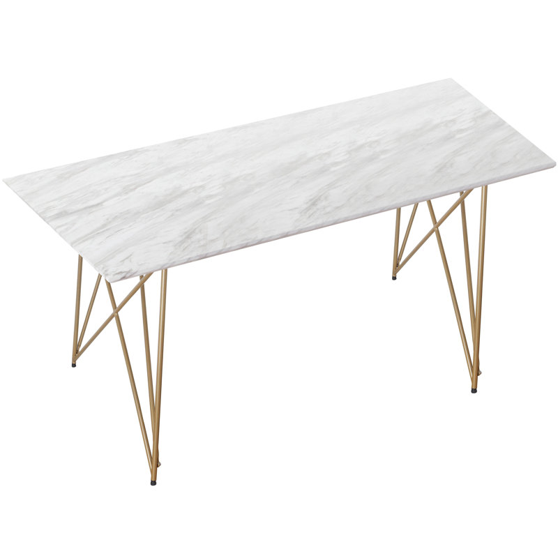 Direen Faux Marble Top Dining Table, H75 x L160 x W90cm