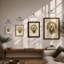 Polar Bear Portrait Botanical - Framed Print-319507441-319507447