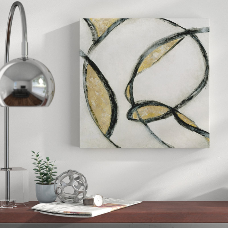 « entrelacé »-reproduction d’art, H 16 po x l 16 po x P 1,5 po, Toile tendue