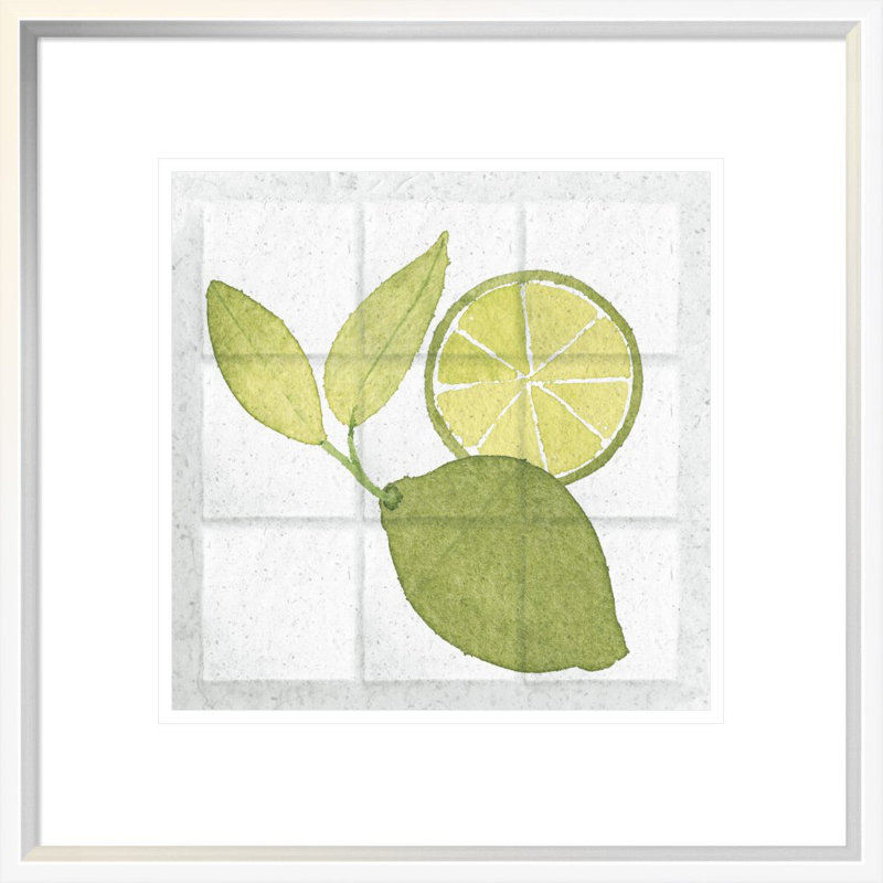 «Citrus Tile VII» par Elyse Deneige, art mural encadré, H 19,6 po x l 19,6 po, Papier non encadré, Blanc