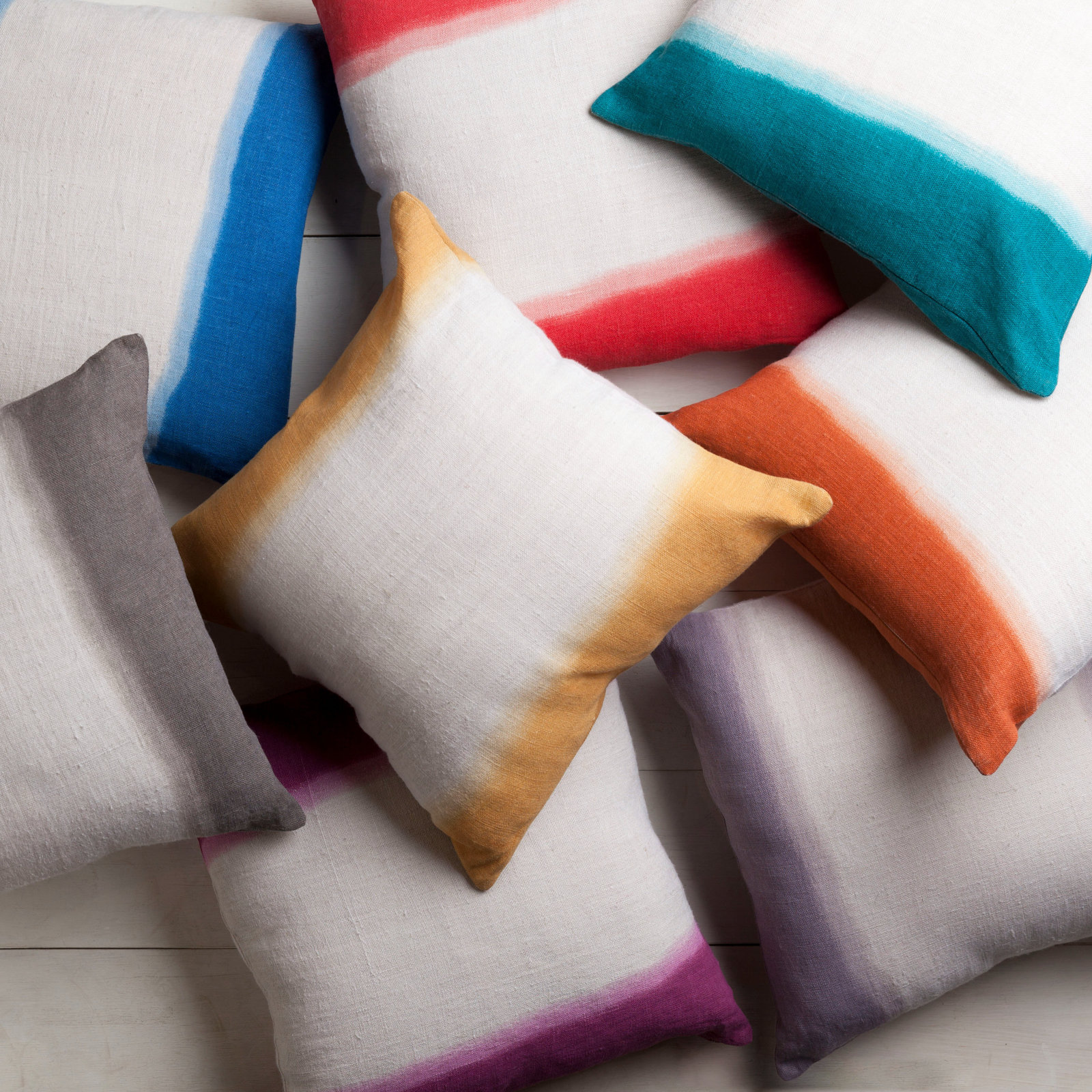 Striped Throw Pillow, 22" H x 22" W x 4" D, Charcoal, Down