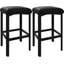Ensemble de 2 tabourets de bar modernes de 24 po de hauteur comptoir, en similicuir avec siège épais et structure en métal robuste pour îlot de cuisine-1135534213